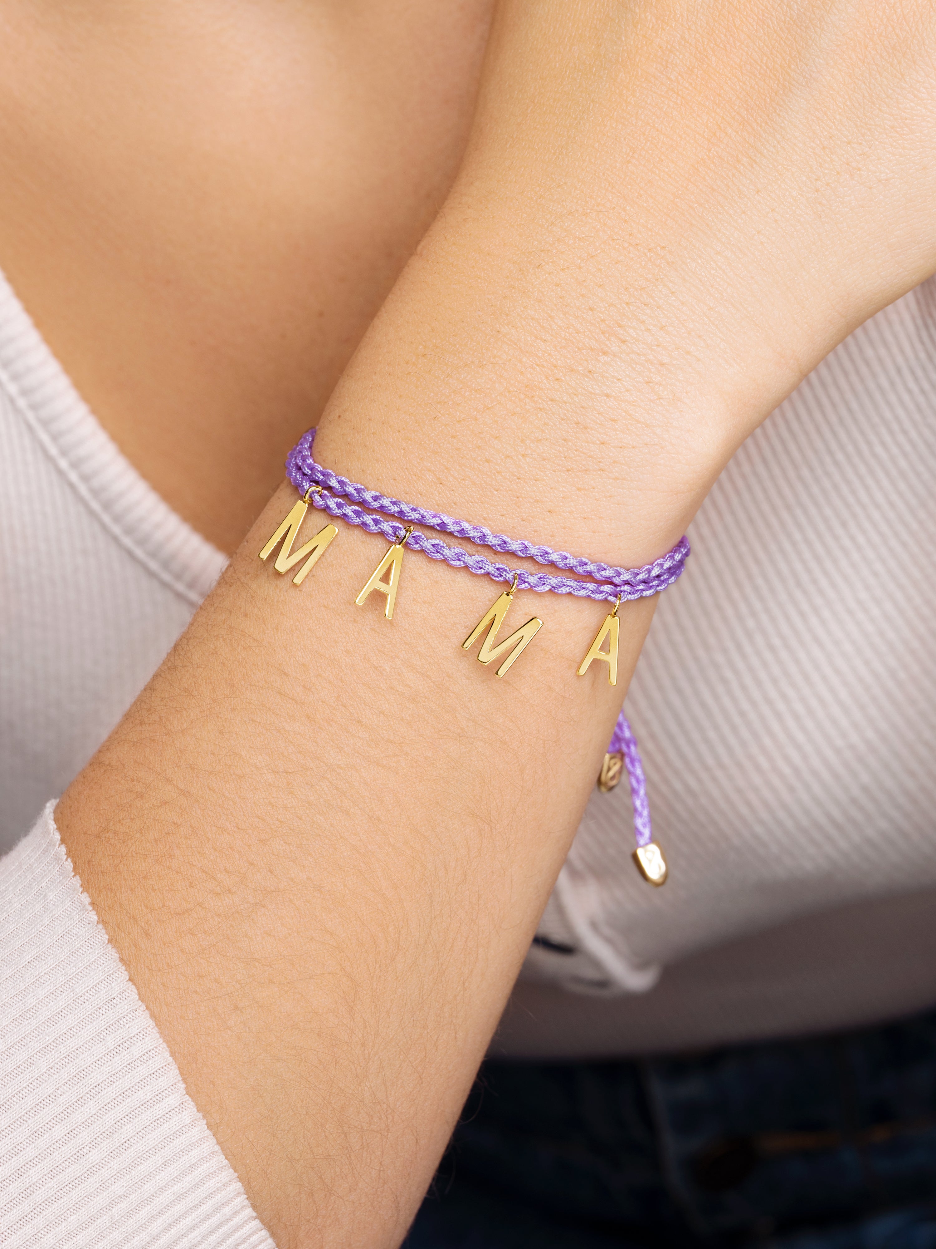 Pulsera Personalizada Dream Lavande Letters Oro