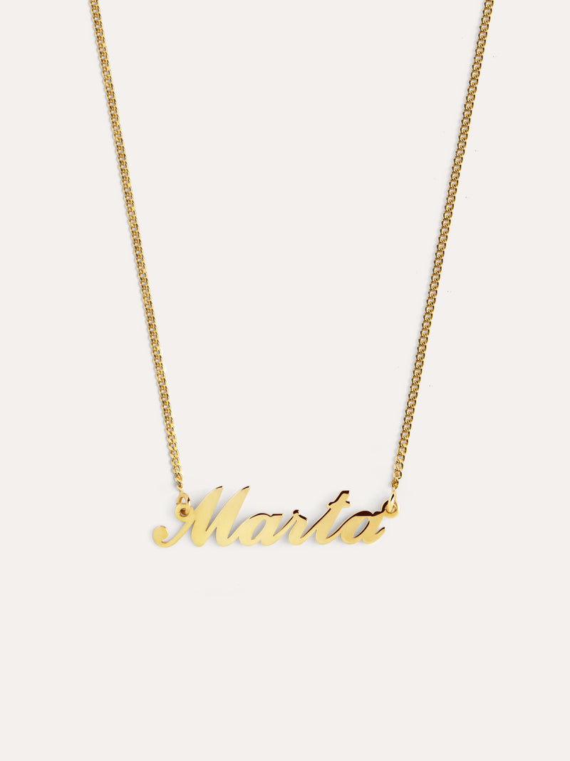 Collar Personalizado Carrie Plata Baño Oro