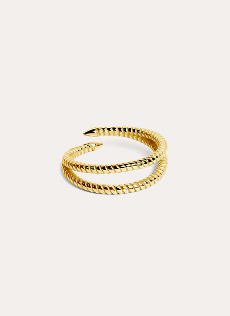 Anillo Doble Twist Plata Baño Oro