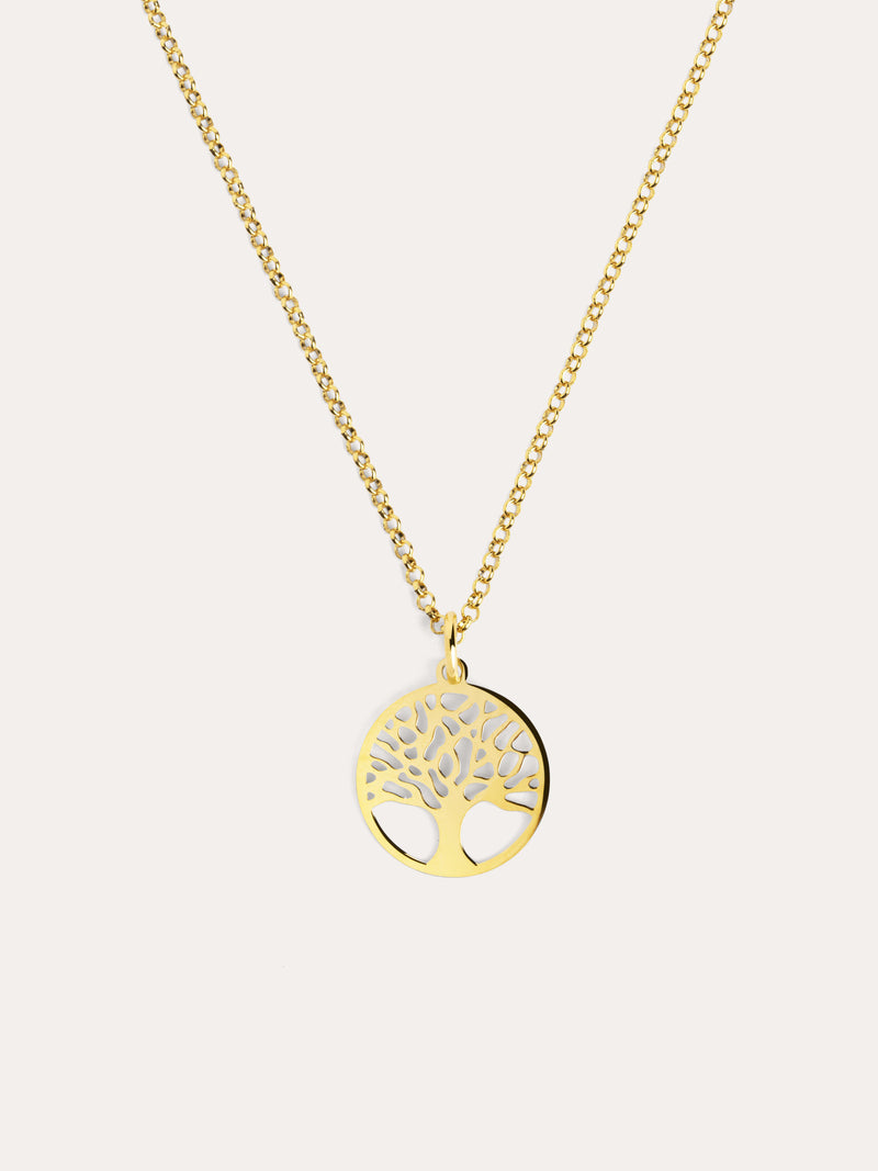 Collar Árbol de la Vida Plata Baño Oro