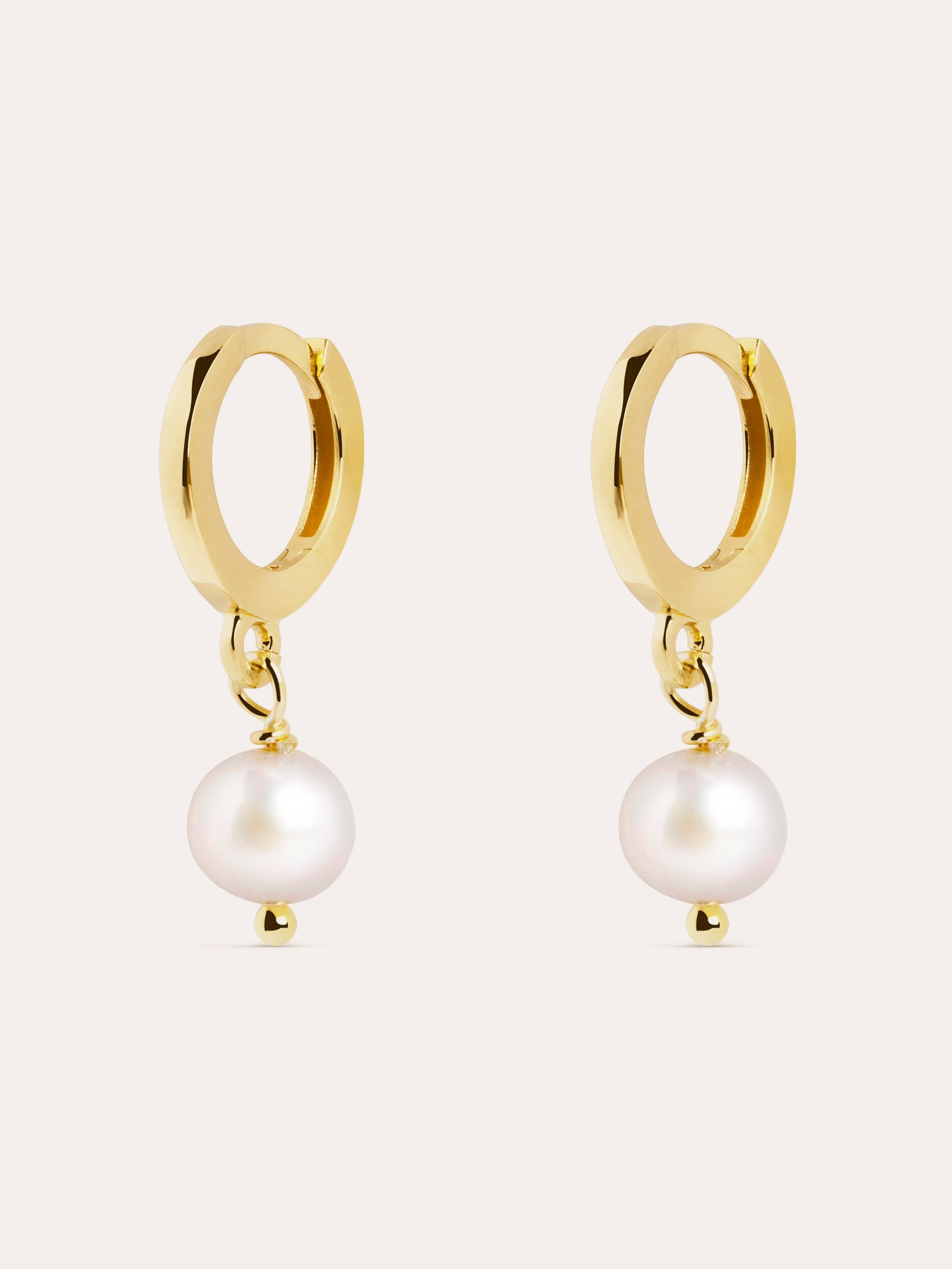 Pendientes Aro Pearl Plata Baño Oro