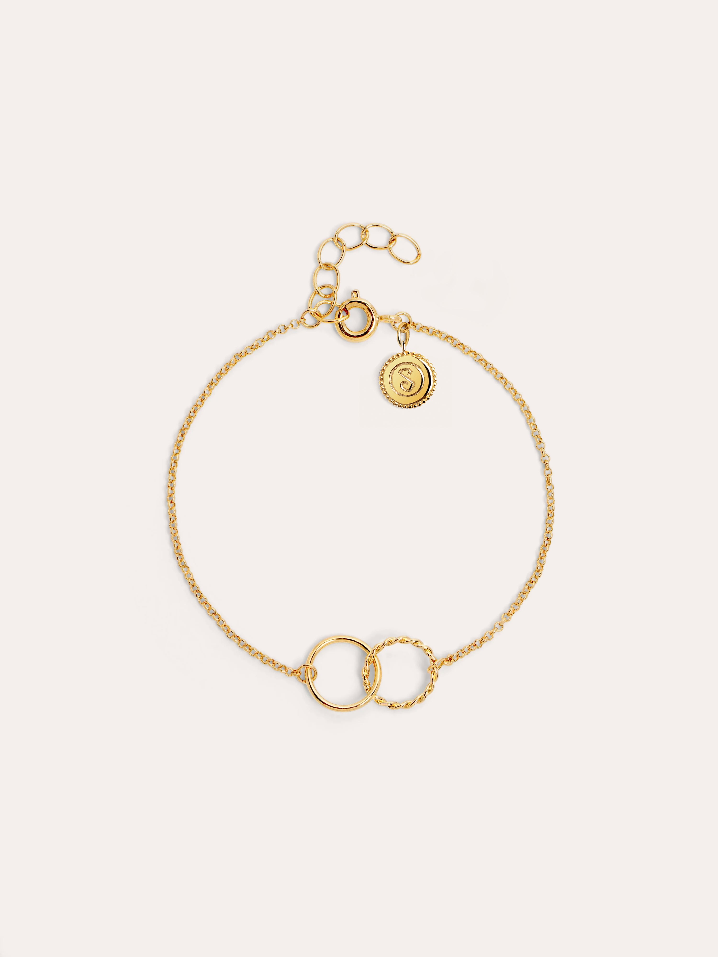 Circles Twist Gold Bracelet