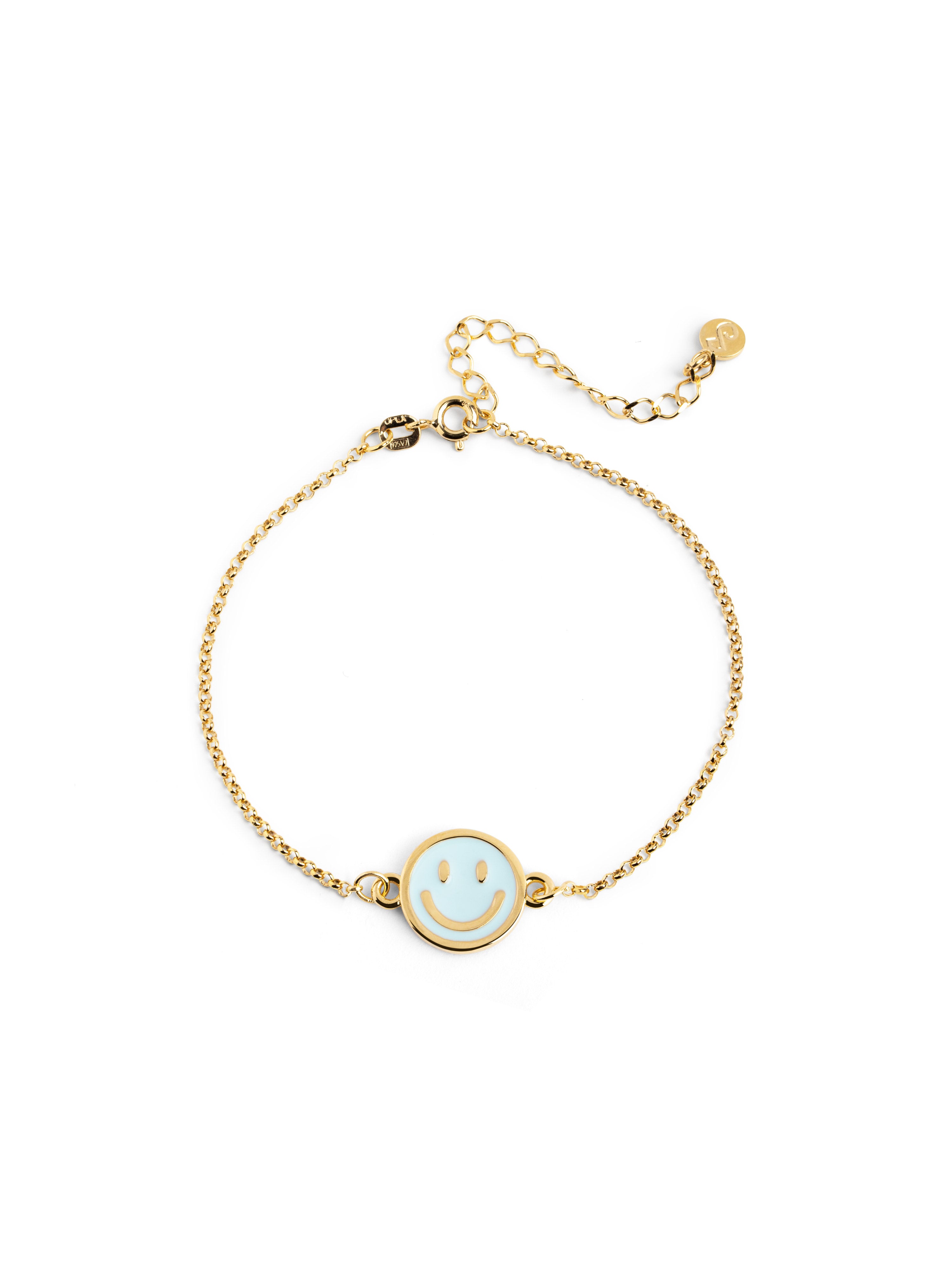 Pulsera Smiley Sky Enamel Baño Oro